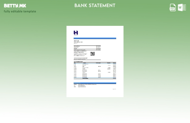 Модерен стил Иран Банка Седерат Иран шаблон ексел извод од банка